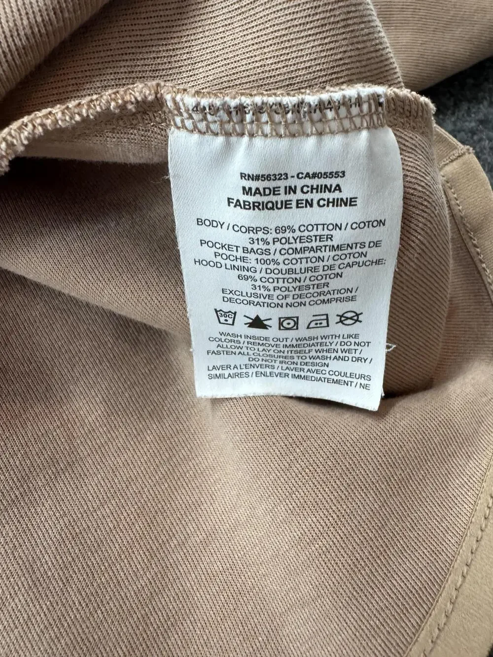 Nike Hoodie Womens 1X Beige Colorblock Fleece Pullover Zip Pockets CT6631-215
